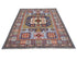 Alfombra afgana Kazak de lana geométrica anudada a mano, de 1,5 x 2,1 m, color gris y azul