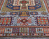 Alfombra afgana Kazak de lana geométrica anudada a mano, de 1,5 x 2,1 m, color gris y azul