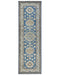 8 Ft Blue Kazak Afghan Hand Knotted Geometric Wool Runner Rug
