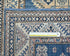 8 Ft Blue Kazak Afghan Hand Knotted Geometric Wool Runner Rug
