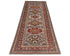 8 Feet Gray Red Kazak Afghan Hand Knotted Wool Runner Rug