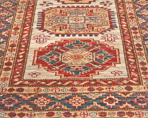 10 Feet Brown Kazak Afghan Hand Knotted Wool Runner Rug