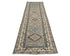 9 Ft Beige Kazak Afghan Hand Knotted Geometric Wool Runner Rug