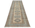10 Ft Beige Kazak Afghan Hand Knotted Geometric Wool Runner Rug