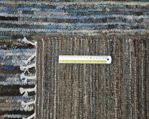 Alfombra marroquí multicolor de lana tejida a mano de 10 x 14 pulgadas