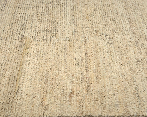 10 Feet Moroccan Beige Hand Woven Wool Runner Rug