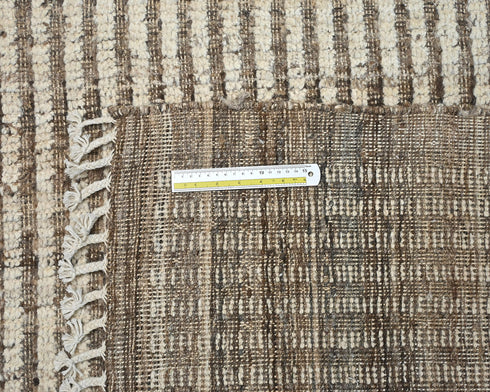 9x12 Moroccan Beige Hand Woven Wool Area Rug