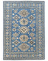 6x8 Feet Blue Kazak Afghan Hand Knotted Traditional Wool Area Rug