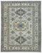 6x8 Ft Kazak Blue Gray Afghan Hand Knotted Geometric Wool Area Rug
