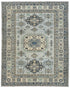6x8 Ft Kazak Blue Gray Afghan Hand Knotted Geometric Wool Area Rug
