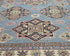 6x9 Kazak Blue Gray Afghan Hand Knotted Geometric Wool Area Rug