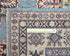 6x9 Kazak Blue Gray Afghan Hand Knotted Geometric Wool Area Rug