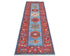 10 Feet Blue Red Aryana Afghan Hand Knotted Veg Dye Wool Runner Rug