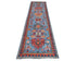12 Ft Blue Aryana Afghan Hand Knotted Veg Dye Wool Runner Rug