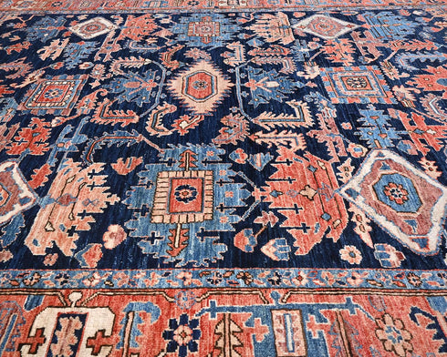 6x9 Navy Blue Aryana Afghan Hand Knotted Veg Dye Wool Area Rug