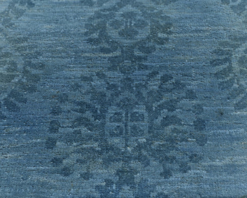 2x2 Ft Chobi Over Dye Gray Afghan Hand Knotted Wool Rug