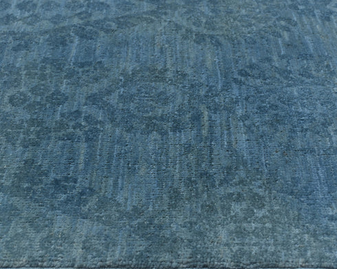 2x2 Ft Chobi Over Dye Gray Afghan Hand Knotted Wool Rug