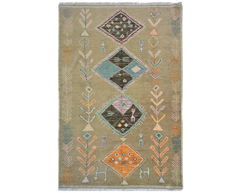 8x10 Moroccan Hand Woven Wool Area Rug