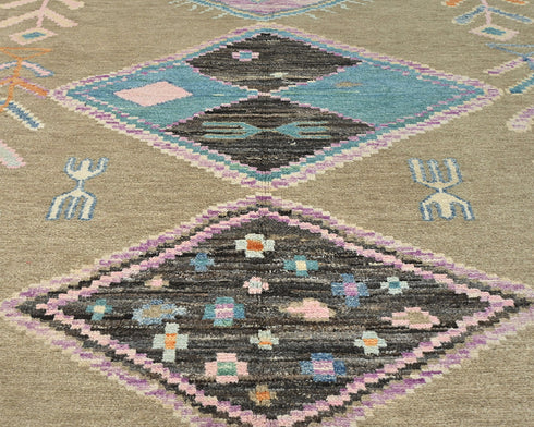 8x10 Moroccan Hand Woven Wool Area Rug