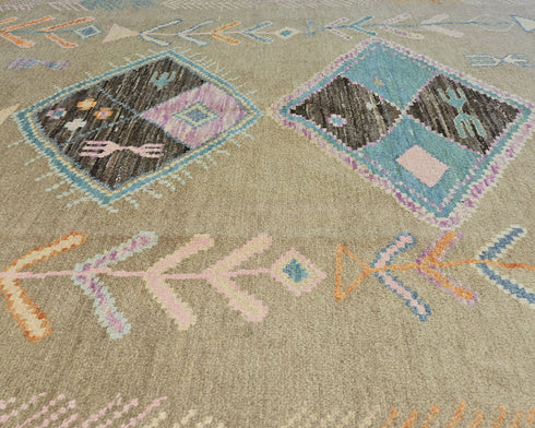 8x10 Moroccan Hand Woven Wool Area Rug