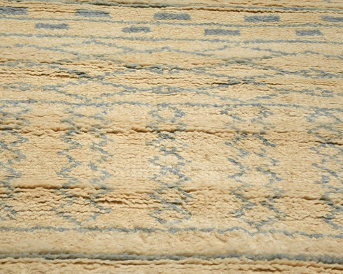 Alfombra marroquí de lana tejida a mano en beige de 2,4 metros