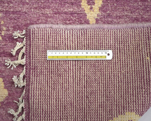 10 Feet Moroccan Purple Hand Woven Wool Runner Rug
