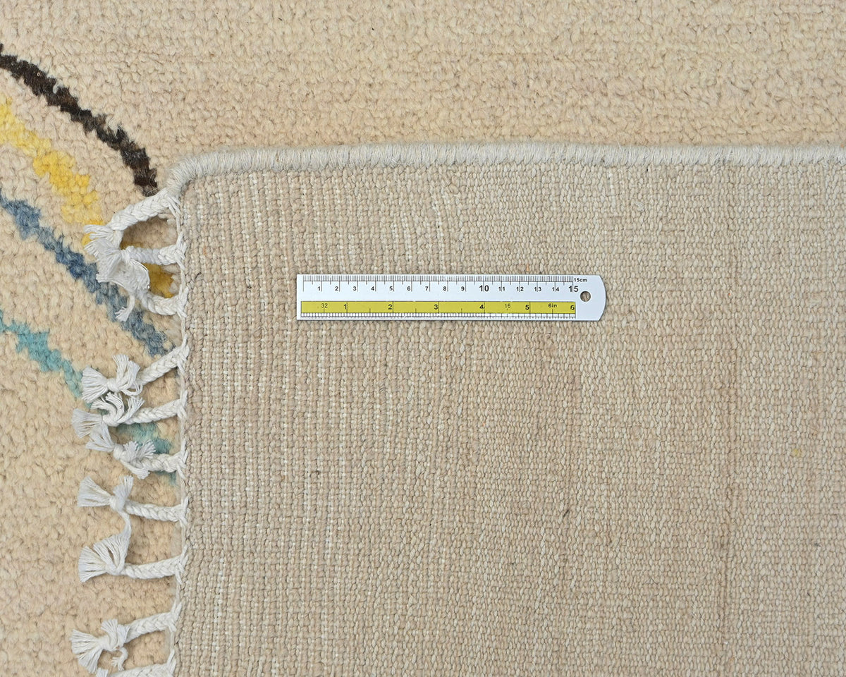 9x9 Moroccan Beige Hand Woven Square Wool Area Rug