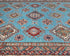 Blue 9x12 Kazak Afghan Hand Knotted Geometric Wool Area Rug