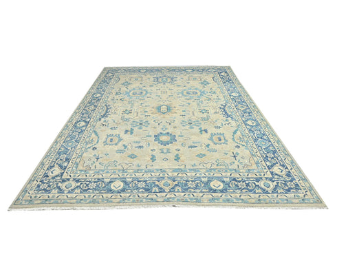 9x12 Zeigler Gray Afghan Hand Knotted Wool Area Rug