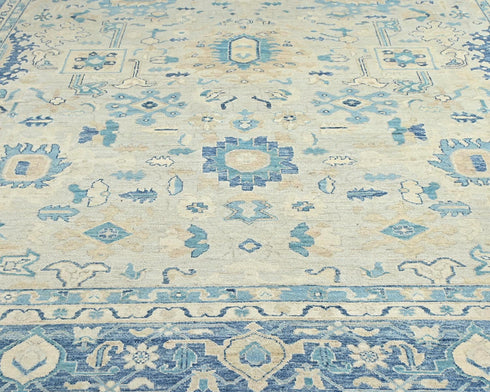 9x12 Zeigler Gray Afghan Hand Knotted Wool Area Rug