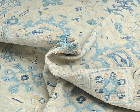 9x12 Zeigler Gray Afghan Hand Knotted Wool Area Rug