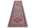 12 Ft Blue Aryana Afghan Hand Knotted Veg Dye Wool Runner Rug