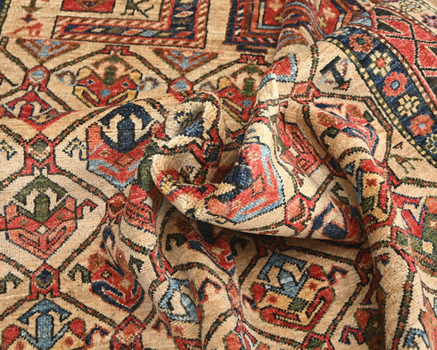 5x7 Light Brown Ersari Afghan Hand Knotted Veg Dye Wool Area Rug