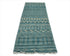 8 Feet Moroccan Green Blue Hand Woven Wool Runner Rug