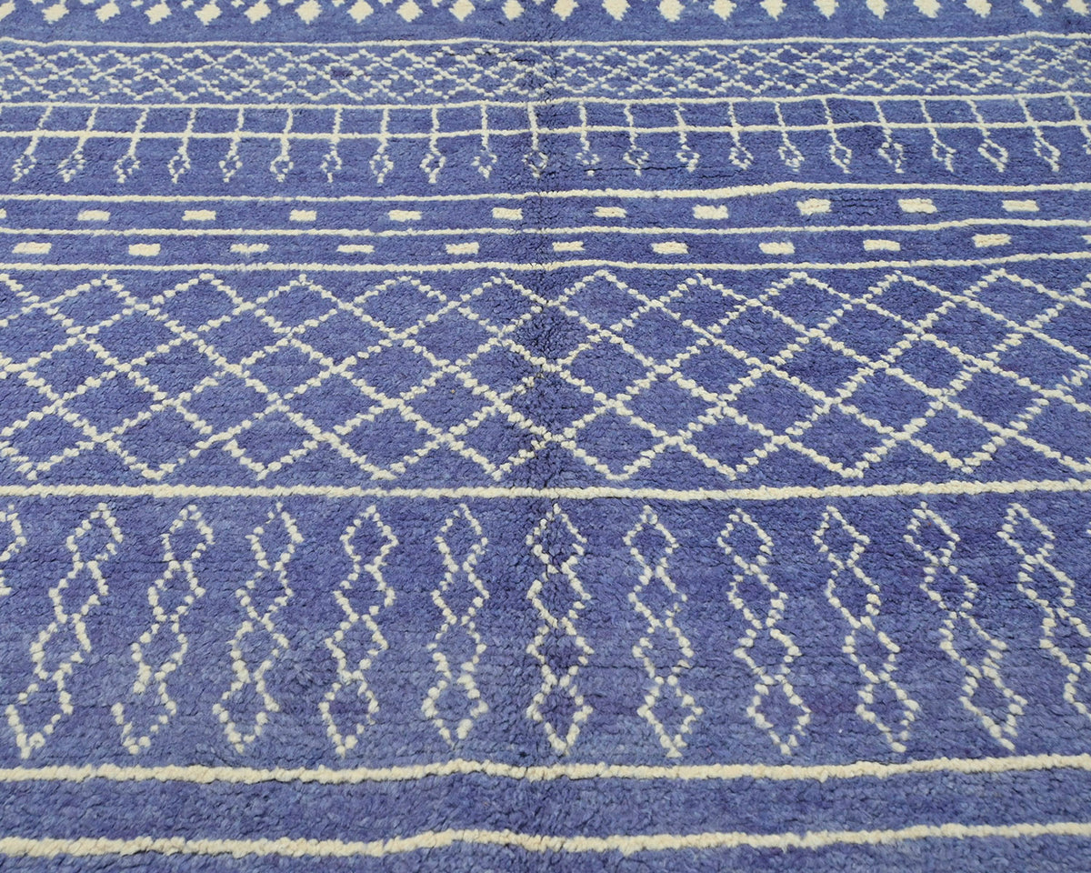 9x12 Moroccan Blue Hand Woven Wool Area Rug