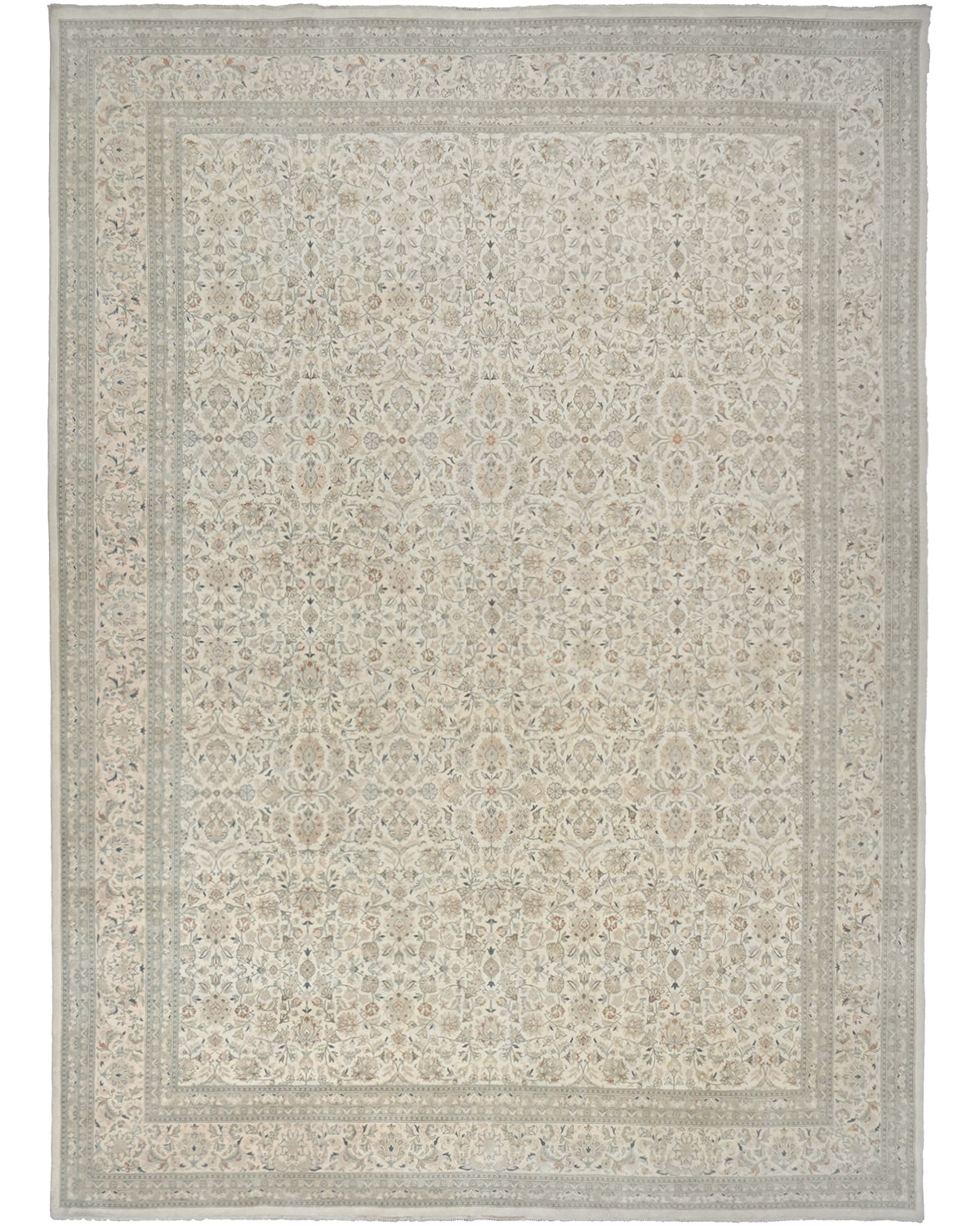 Alfombra de lana anudada a mano, estilo persa oriental, beige, 9 x 12