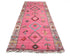 13 Feet Moroccan Pink Hand Woven Wool Runner Rug