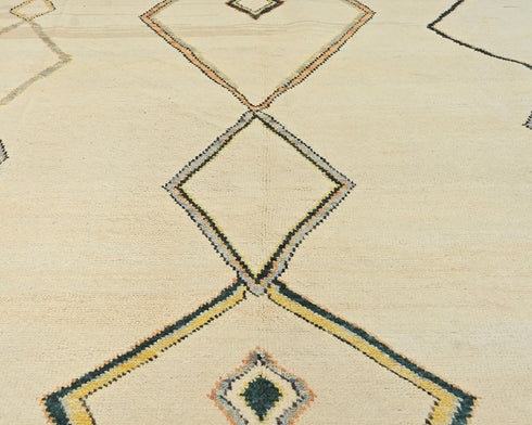 8x10 Moroccan Beige Hand Woven Wool Area Rug