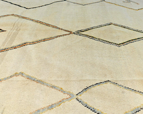 8x10 Moroccan Beige Hand Woven Wool Area Rug