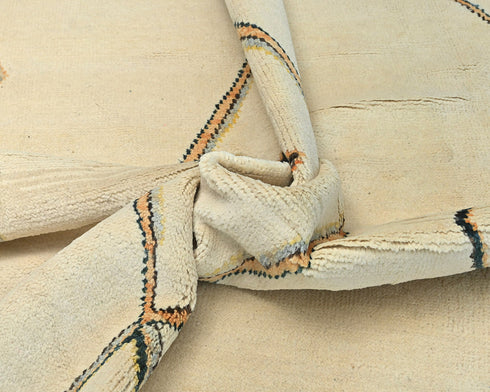 8x10 Moroccan Beige Hand Woven Wool Area Rug