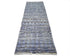 8 Feet Moroccan Blue Gray Hand Woven Wool Runner Rug