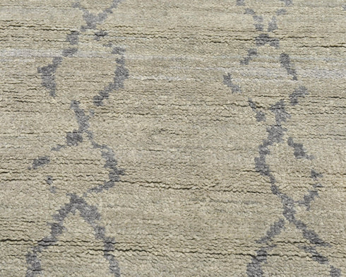 10 Feet Moroccan Gray Hand Woven Wool Runner Rug