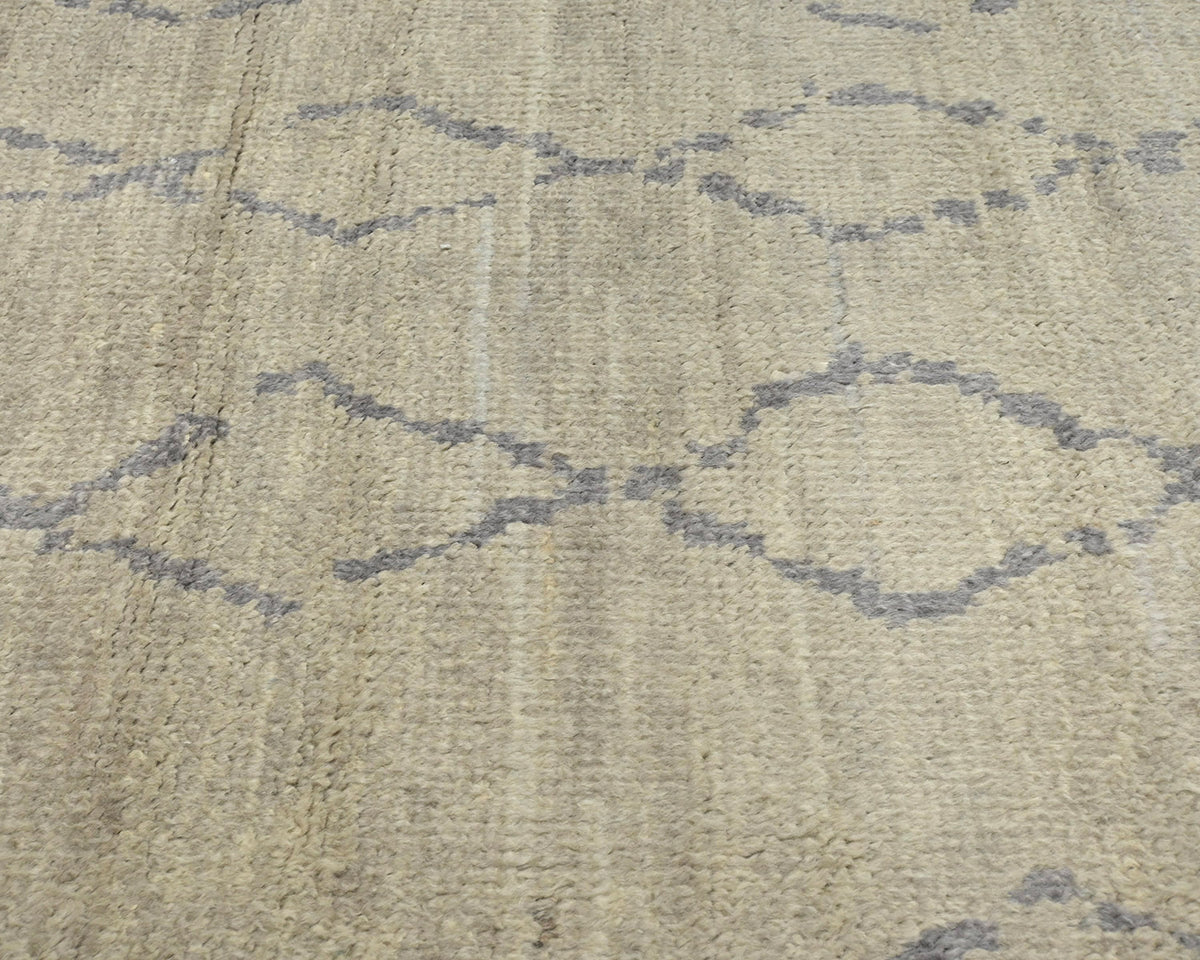 10 Feet Moroccan Gray Hand Woven Wool Runner Rug
