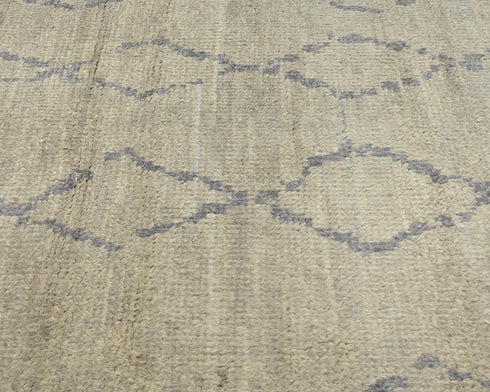 10 Feet Moroccan Gray Hand Woven Wool Runner Rug