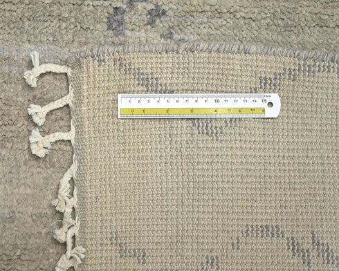 10 Feet Moroccan Gray Hand Woven Wool Runner Rug