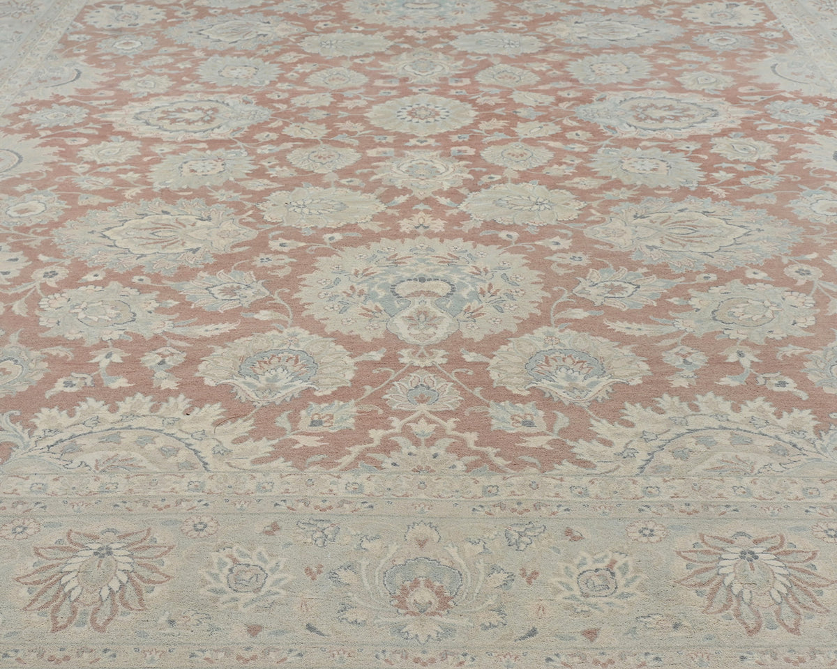 Alfombra de lana anudada a mano de estilo persa oriental de 9 x 12 pulgadas
