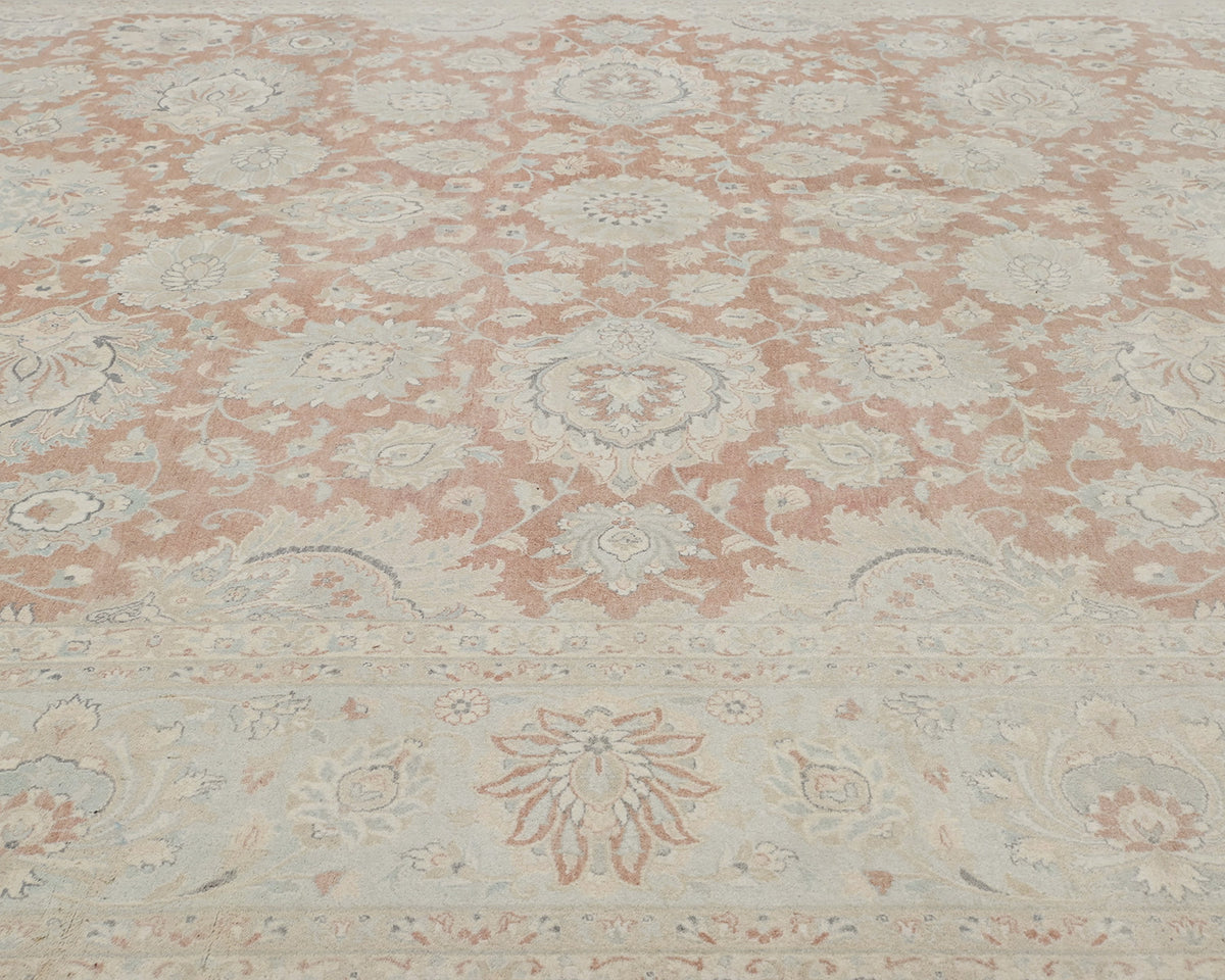 Alfombra de lana anudada a mano de estilo persa oriental de 9 x 12 pulgadas