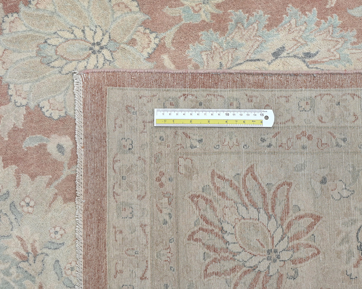 Alfombra de lana anudada a mano de estilo persa oriental de 9 x 12 pulgadas