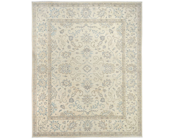 12x14 Zeigler Beige Afghan Hand Knotted Wool Area Rug
