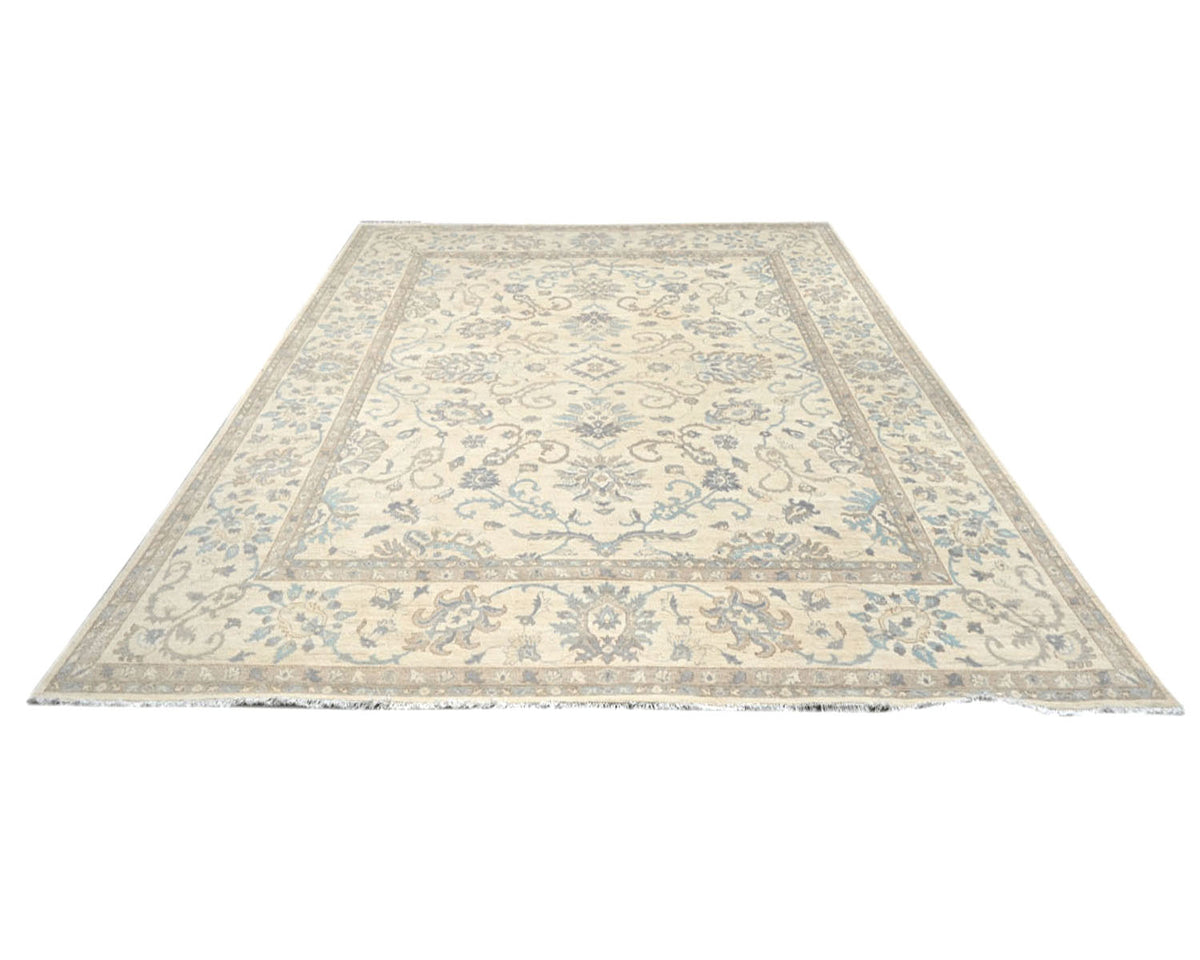 12x14 Zeigler Beige Afghan Hand Knotted Wool Area Rug